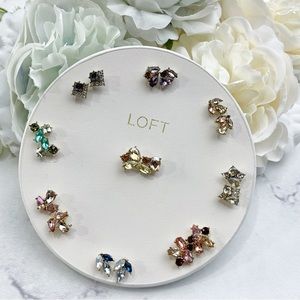 LOFT Ann Taylor - Mini Gem Colorful Assorted Stud Earrings Set